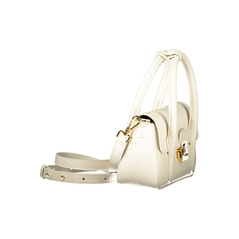 Coccinelle Mini U4K C-Me Lock White Leather Handbag