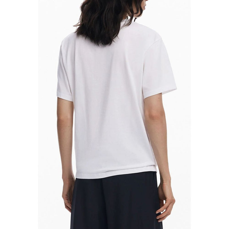 Desigual White Cotton T-Shirt - Stylish and Comfortable