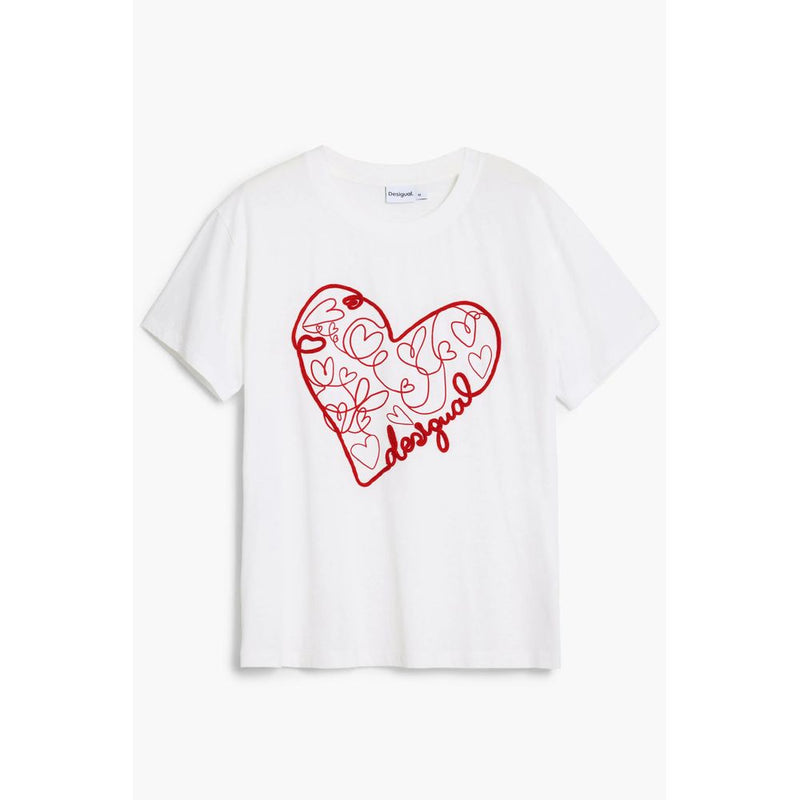 Desigual White Cotton T-Shirt - Stylish and Comfortable