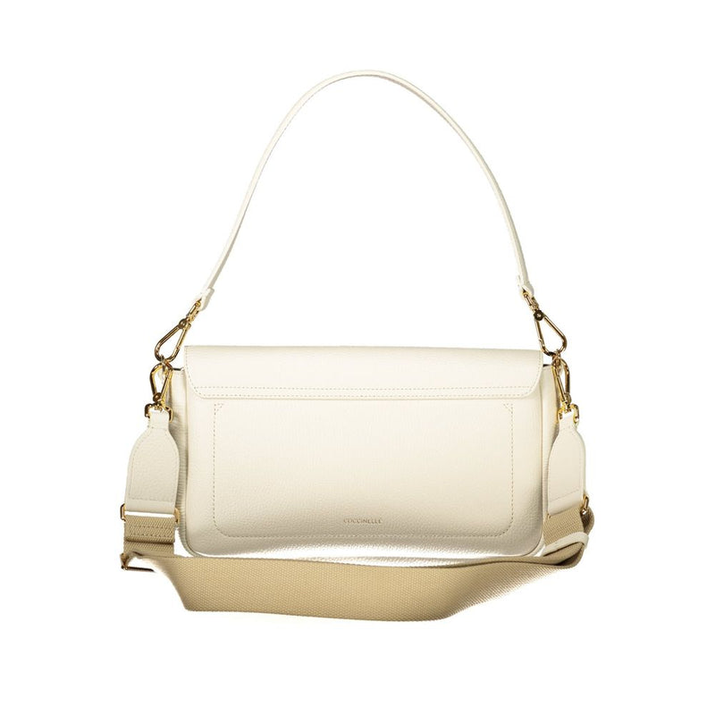 Coccinelle White Leather Handbag - C-ME Lock Bag