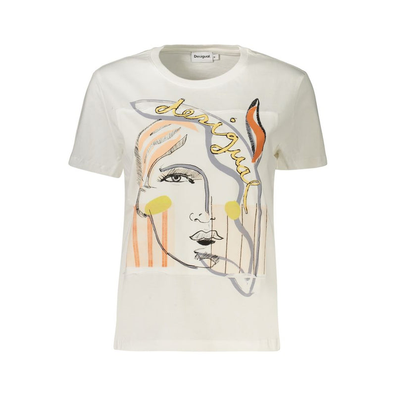 Desigual Vilma White Cotton T-Shirt for Women
