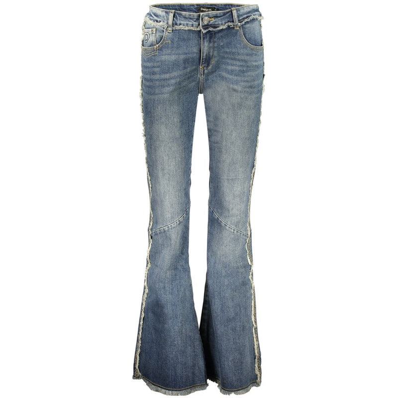 Desigual Blue Cotton Flared Jeans for Women