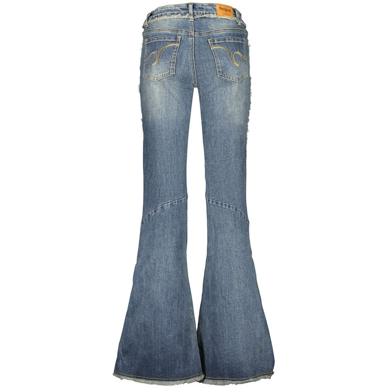 Desigual Blue Cotton Flared Jeans for Women