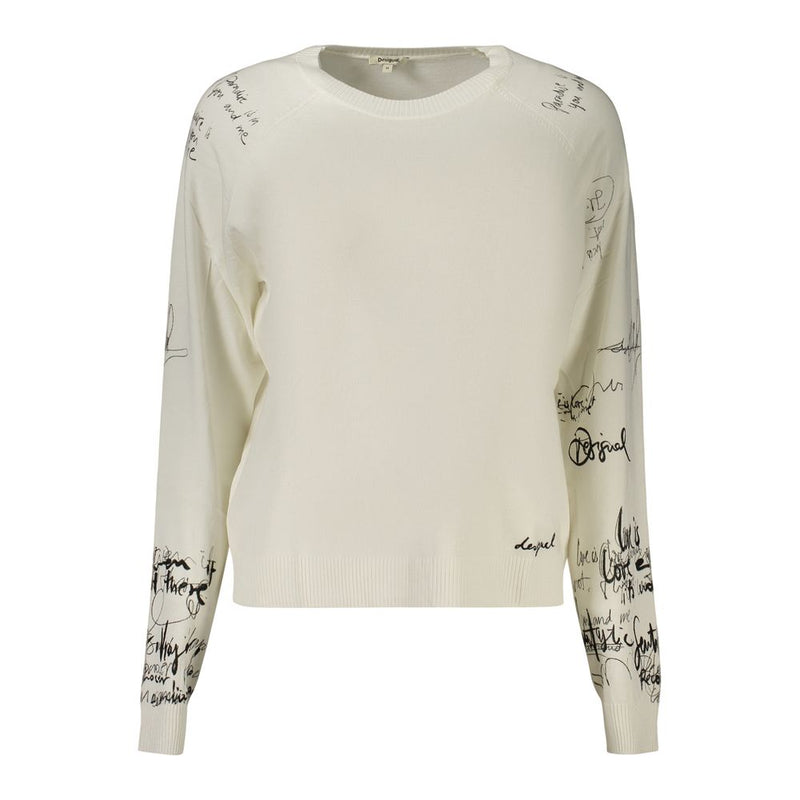 Desigual White Viscose Sweatshirt - Stylish Comfort for Women