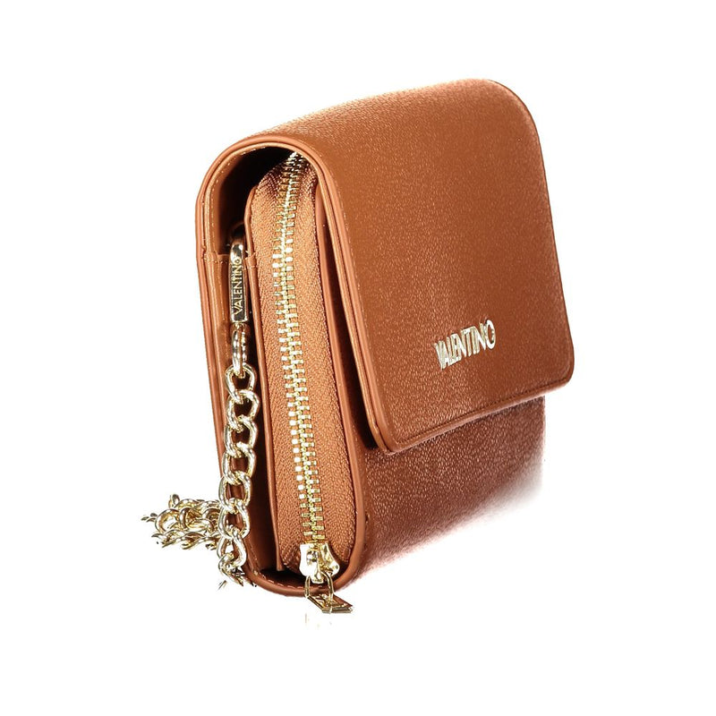 Mario Valentino Brown Polyethylene Wallet with Removable Chain Strap