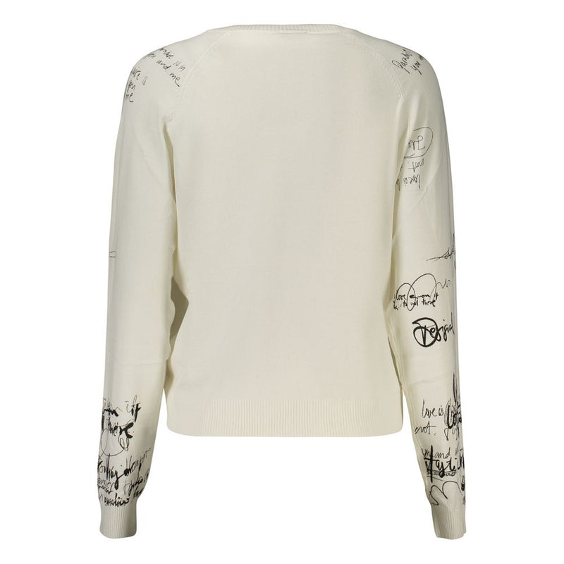 Desigual White Viscose Sweatshirt - Stylish Comfort for Women