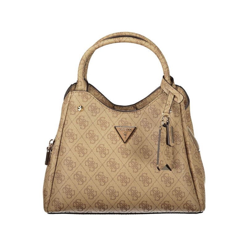 Guess Jeans Meridian II Beige Handbag with Adjustable Strap
