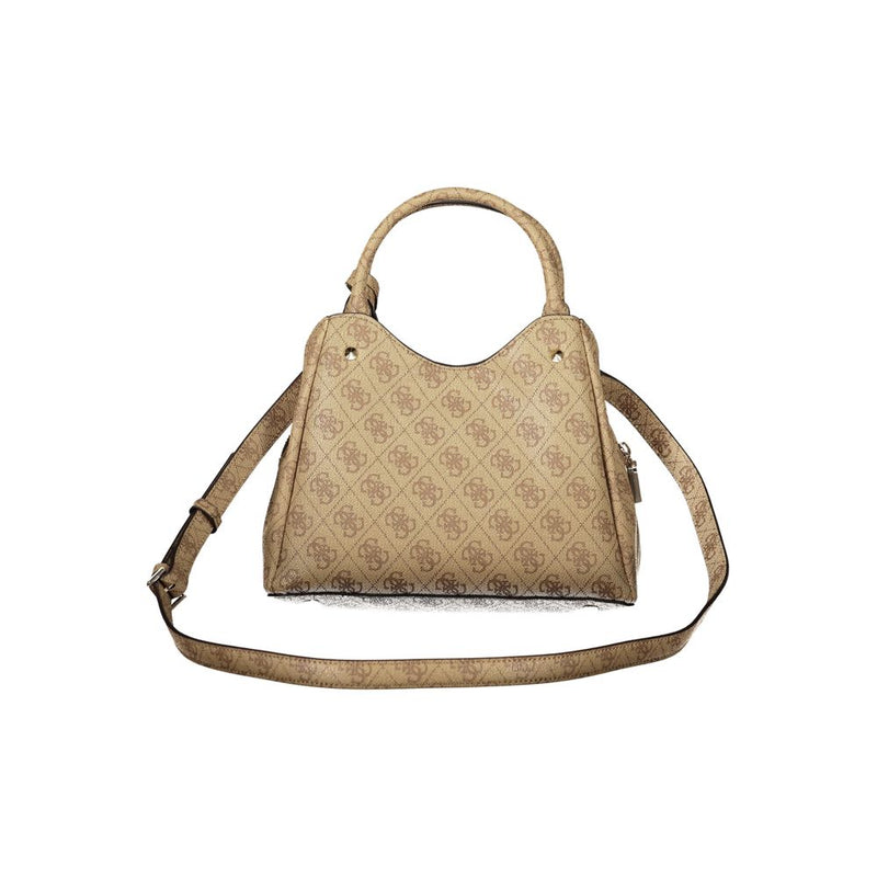 Guess Jeans Meridian II Beige Handbag with Adjustable Strap
