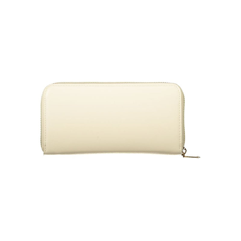 Mario Valentino Beige Polyethylene Wallet with Multiple Compartments