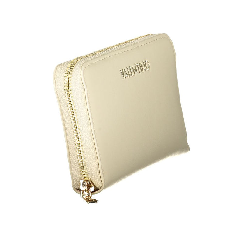 Mario Valentino Beige Polyethylene Wallet with Multiple Compartments