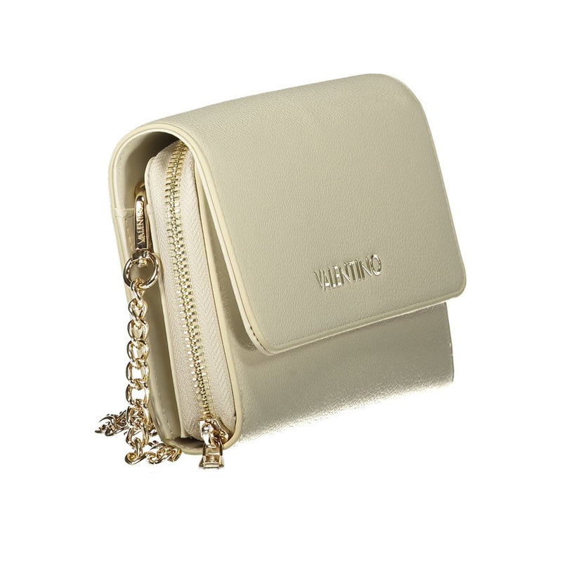 Mario Valentino Beige Polyethylene Wallet with Removable Chain Strap