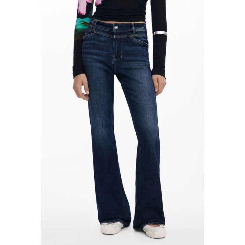 Desigual Blue Cotton Flared Jeans for Women