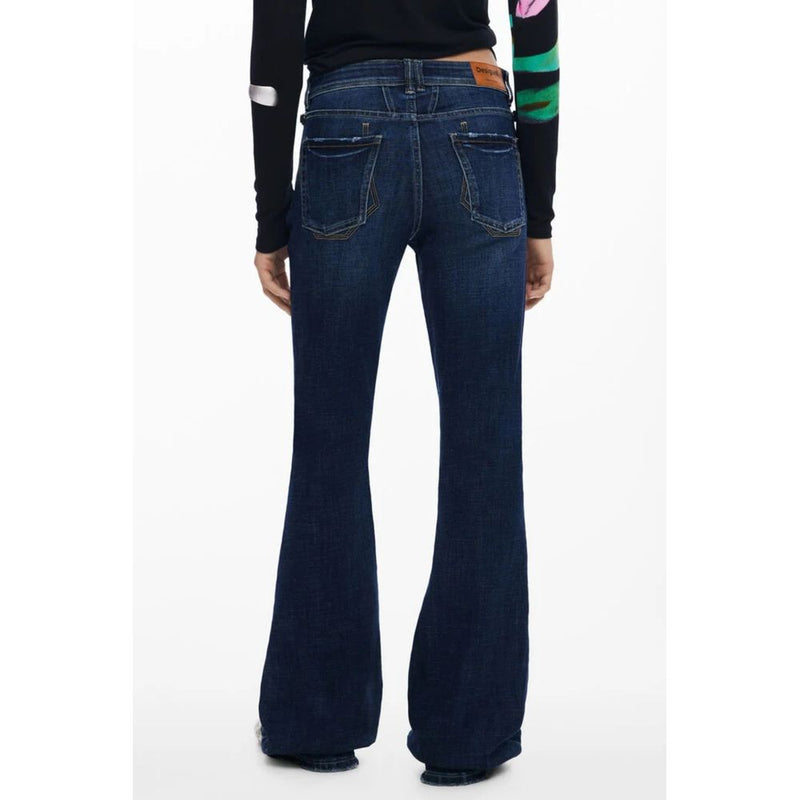 Desigual Blue Cotton Flared Jeans for Women