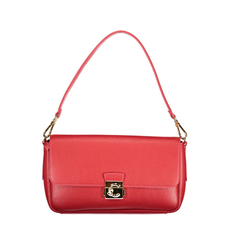 Coccinelle Red Leather Handbag - C-ME Lock Bag