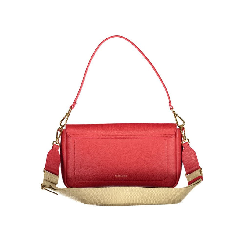 Coccinelle Red Leather Handbag - C-ME Lock Bag