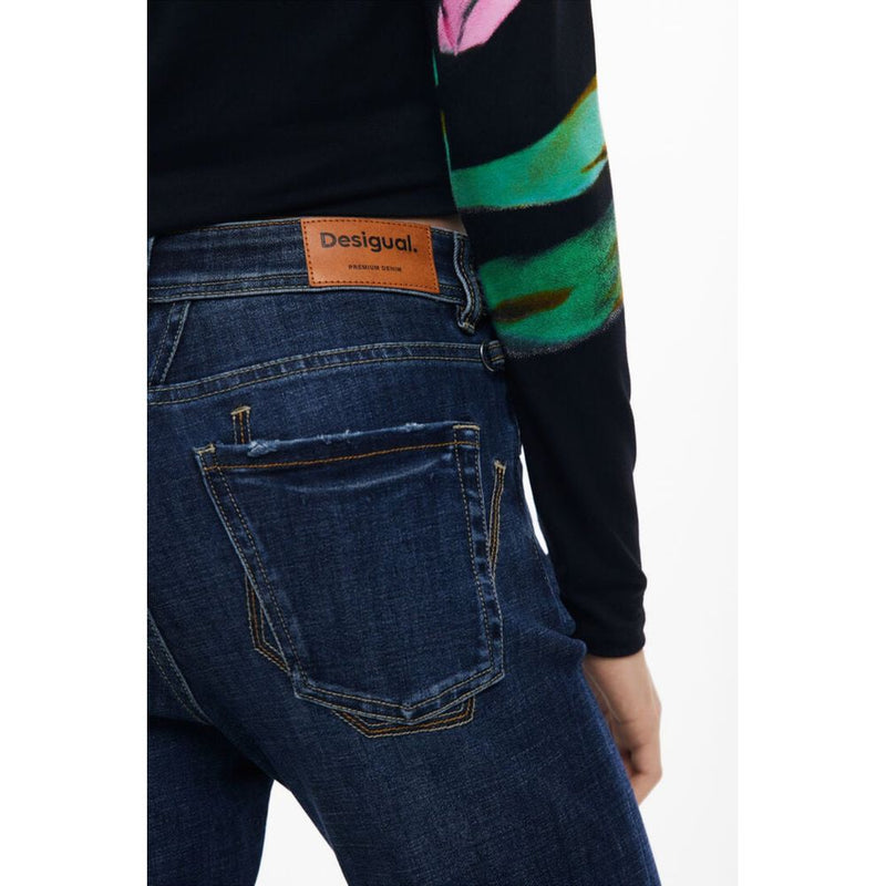 Desigual Blue Cotton Flared Jeans for Women