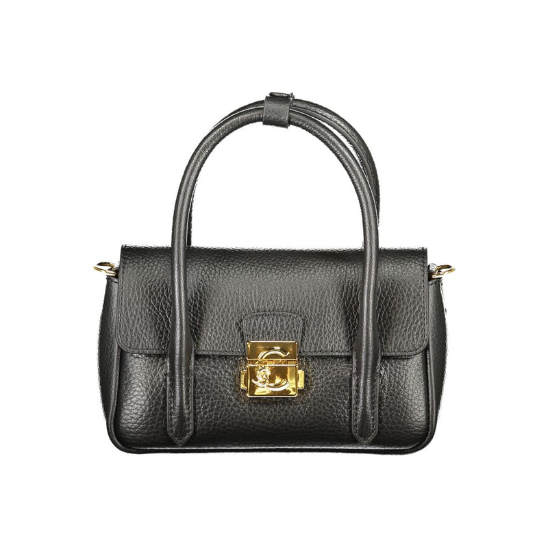 Coccinelle Black Leather Handbag - Mini U4K C-Me Lock Bag