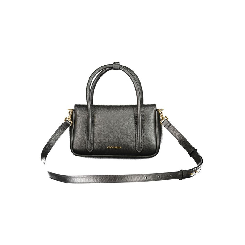 Coccinelle Black Leather Handbag - Mini U4K C-Me Lock Bag