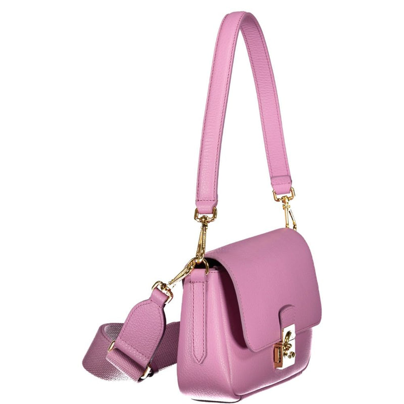 Coccinelle Purple Leather Handbag - C-ME Lock Bag