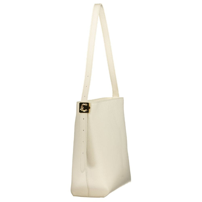 Coccinelle White Leather Handbag - C-ME LOCK BAG