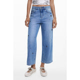 Desigual Blue Cotton Relaxed Fit Jeans
