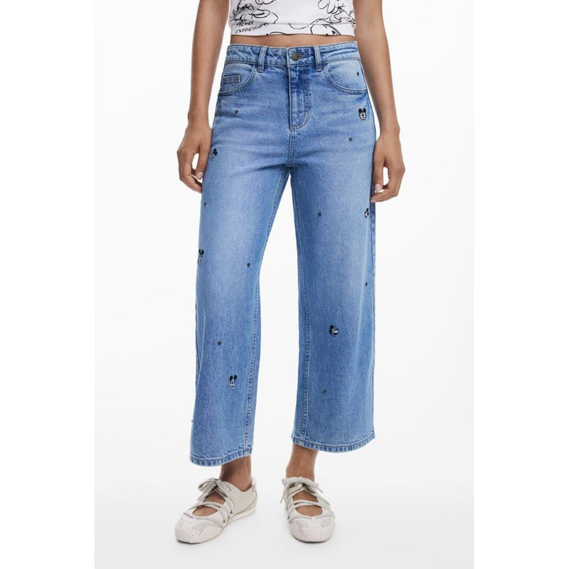 Desigual Blue Cotton Relaxed Fit Jeans for Women