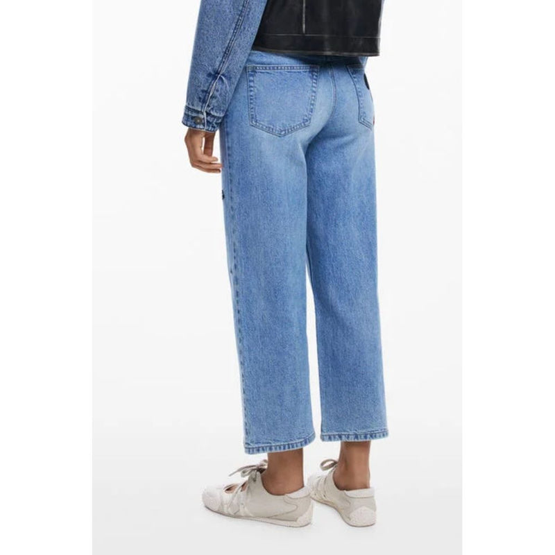 Desigual Blue Cotton Relaxed Fit Jeans for Women