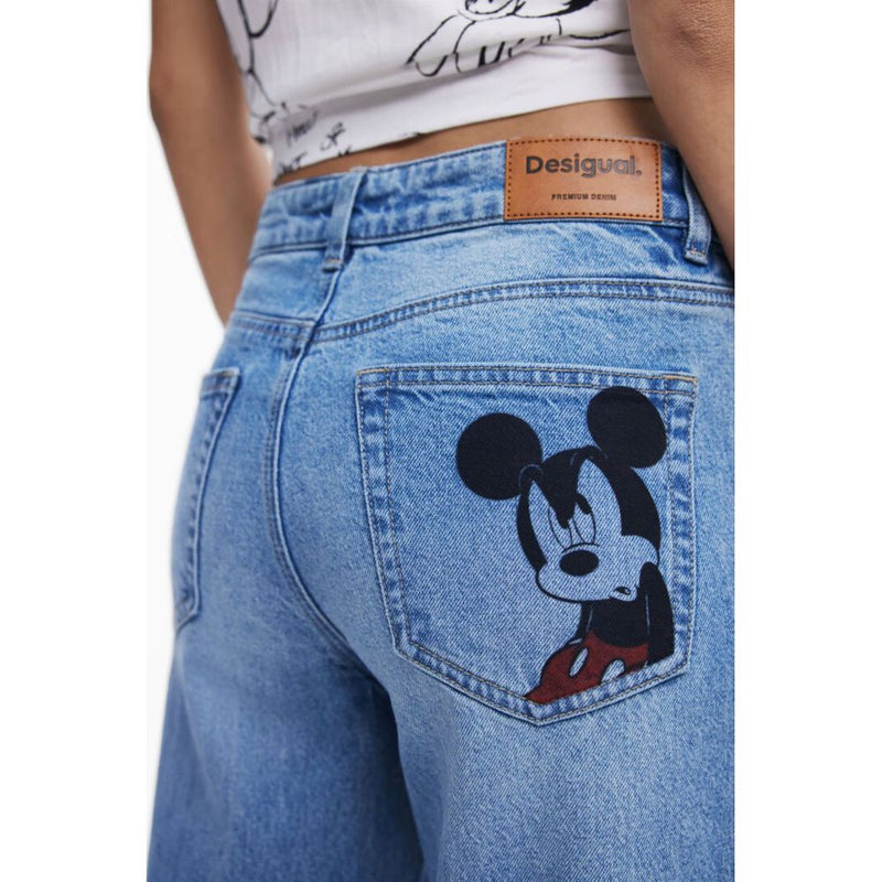 Desigual Blue Cotton Relaxed Fit Jeans for Women