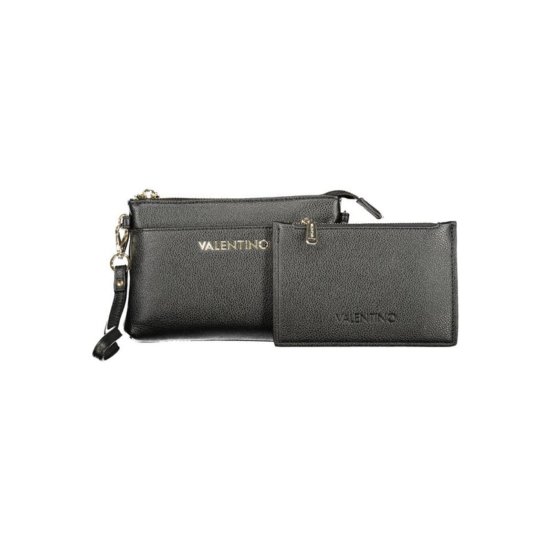 Mario Valentino Black Polyethylene Wallet with Adjustable Strap