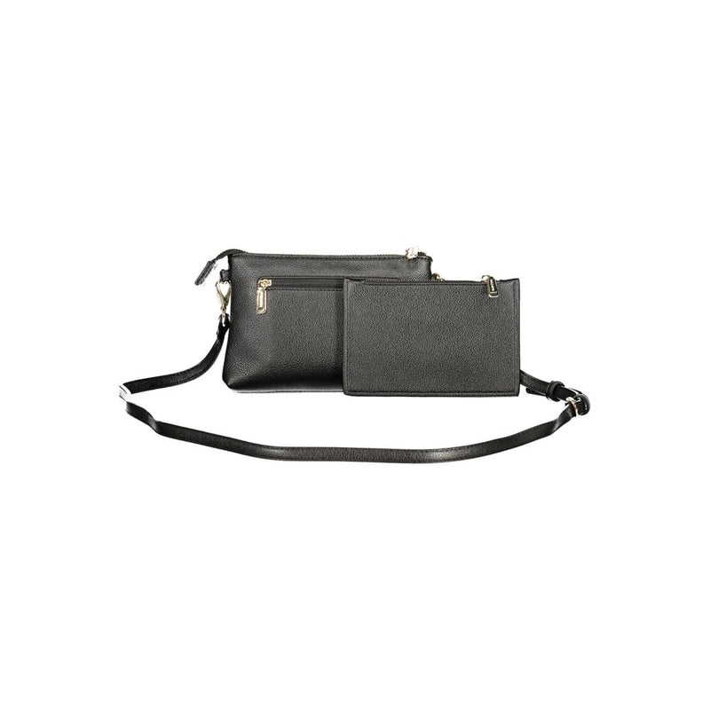 Mario Valentino Black Polyethylene Wallet with Adjustable Strap