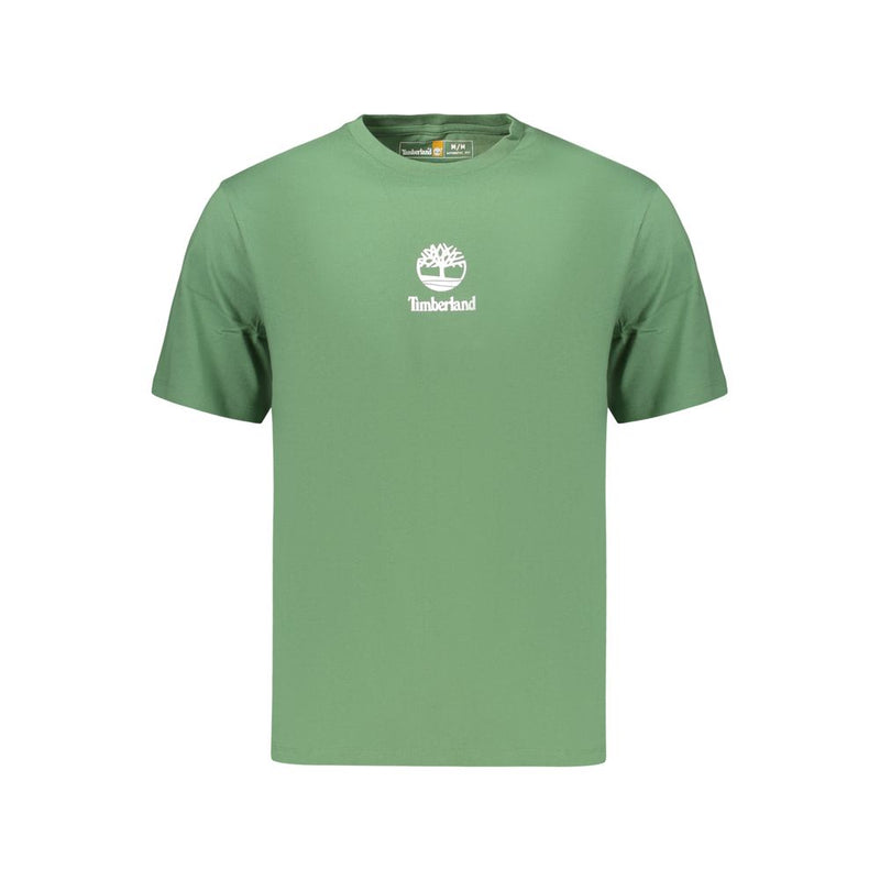 Timberland Green Cotton T-Shirt - Authentic Fit Crew Neck