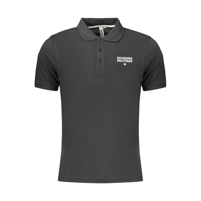 Accademia Militare Black Cotton Polo Shirt for Men