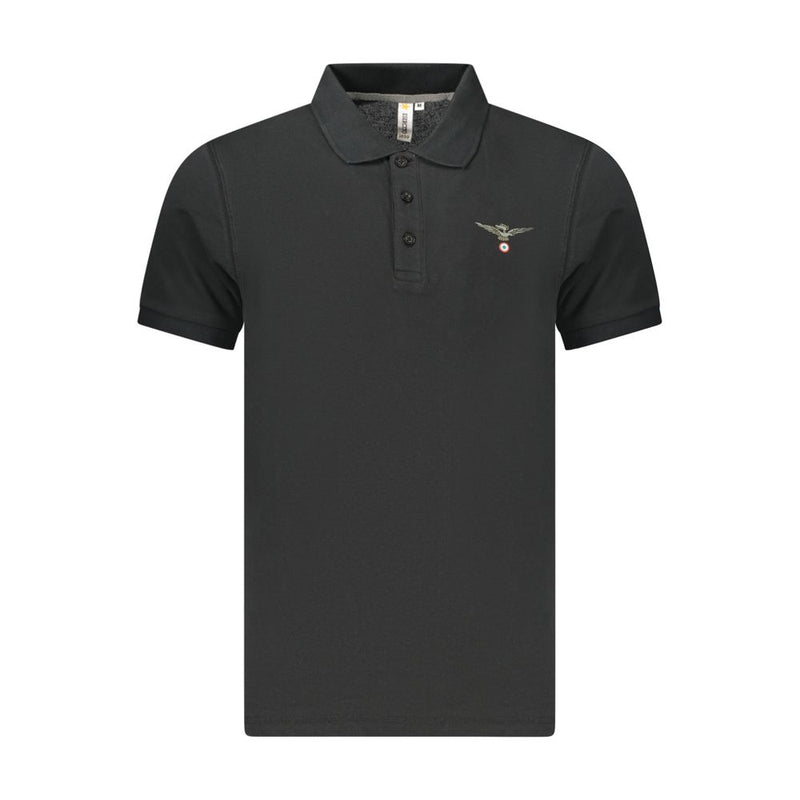Accademia Militare Polo Shirt en Coton Noir pour Hommes