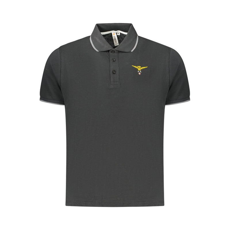 Accademia Militare Black Cotton Polo Shirt for Men