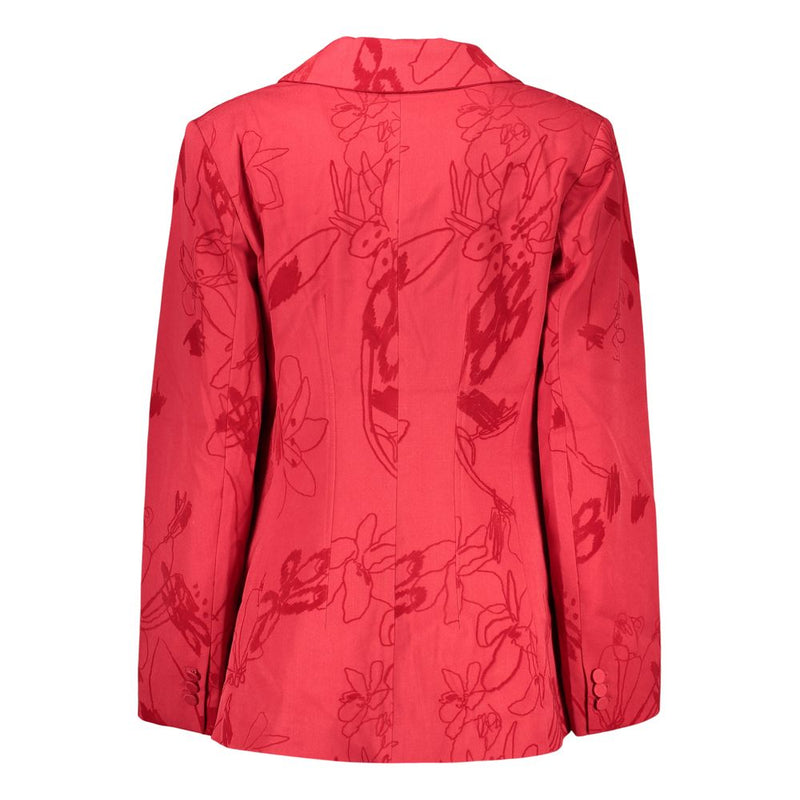Desigual Red Polyester Blazer - Stylish Women's Outerwear