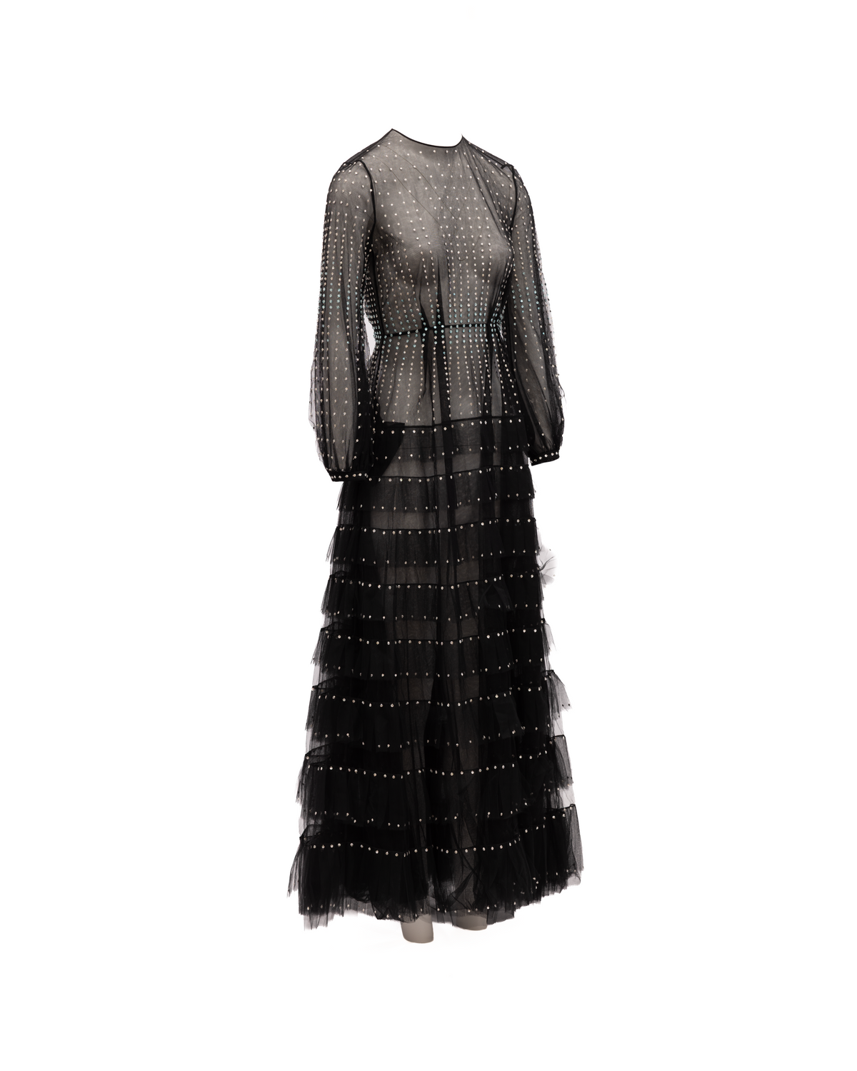 Valentino Garavani Long Sleeve Evening Tulle Dress