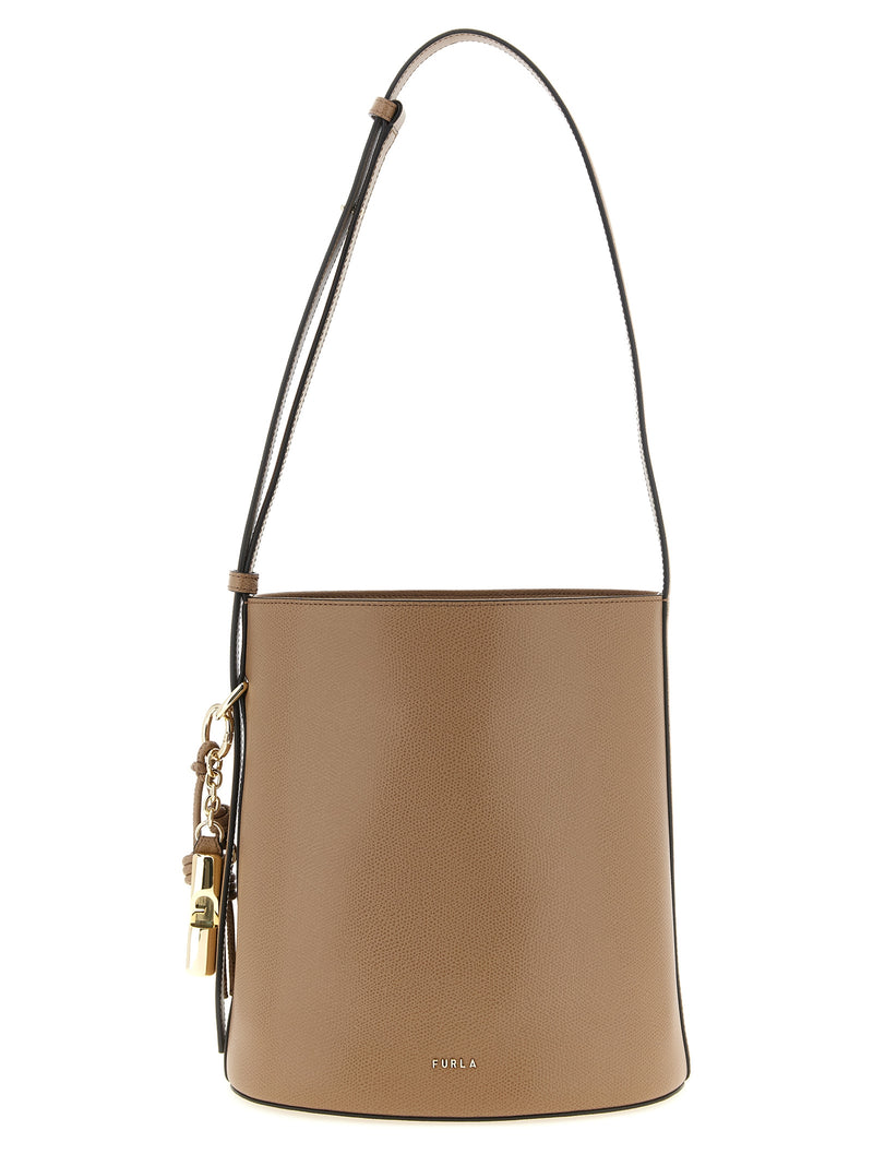 Furla Roxie Beige Calfskin Shoulder Bag