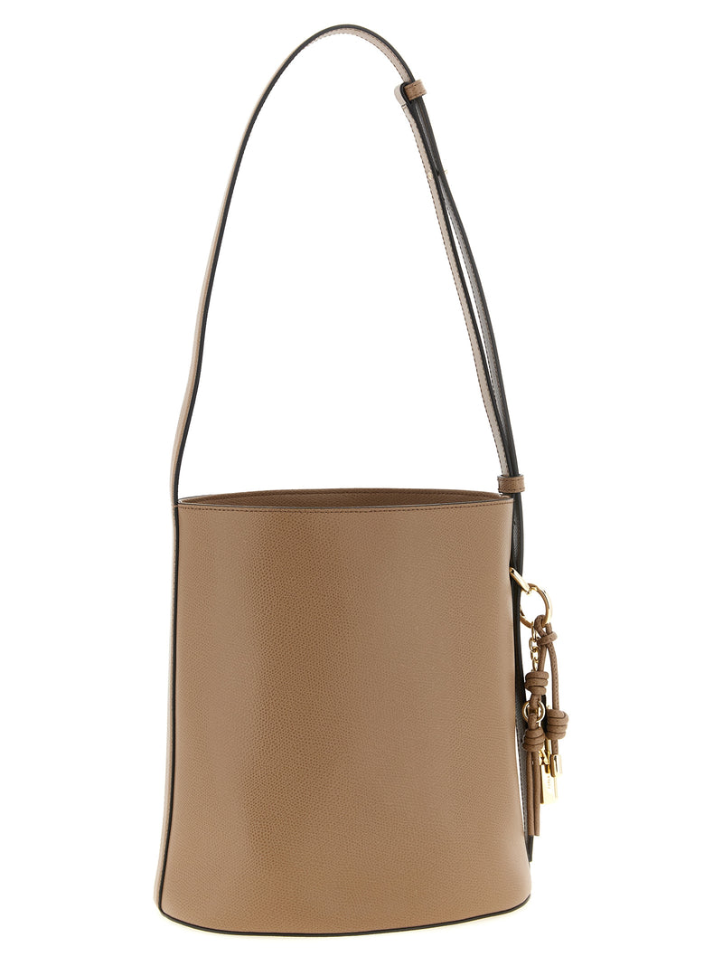 Furla Roxie Beige Calfskin Shoulder Bag