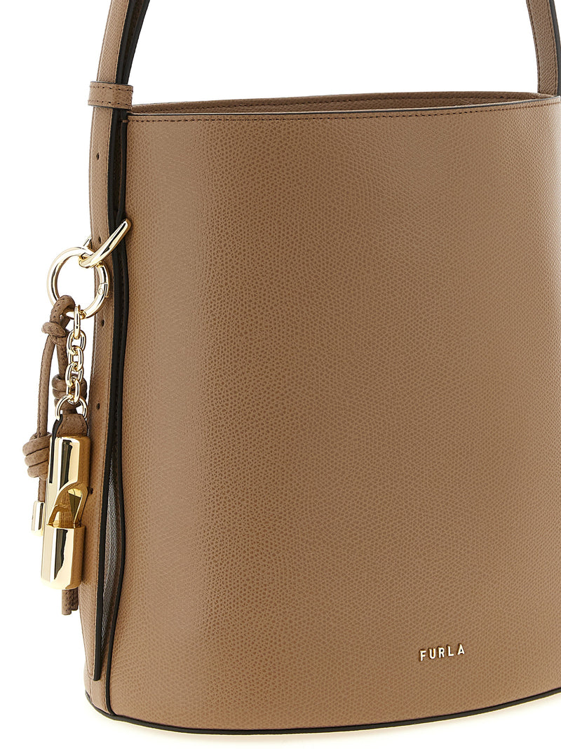 Furla Roxie Beige Calfskin Shoulder Bag