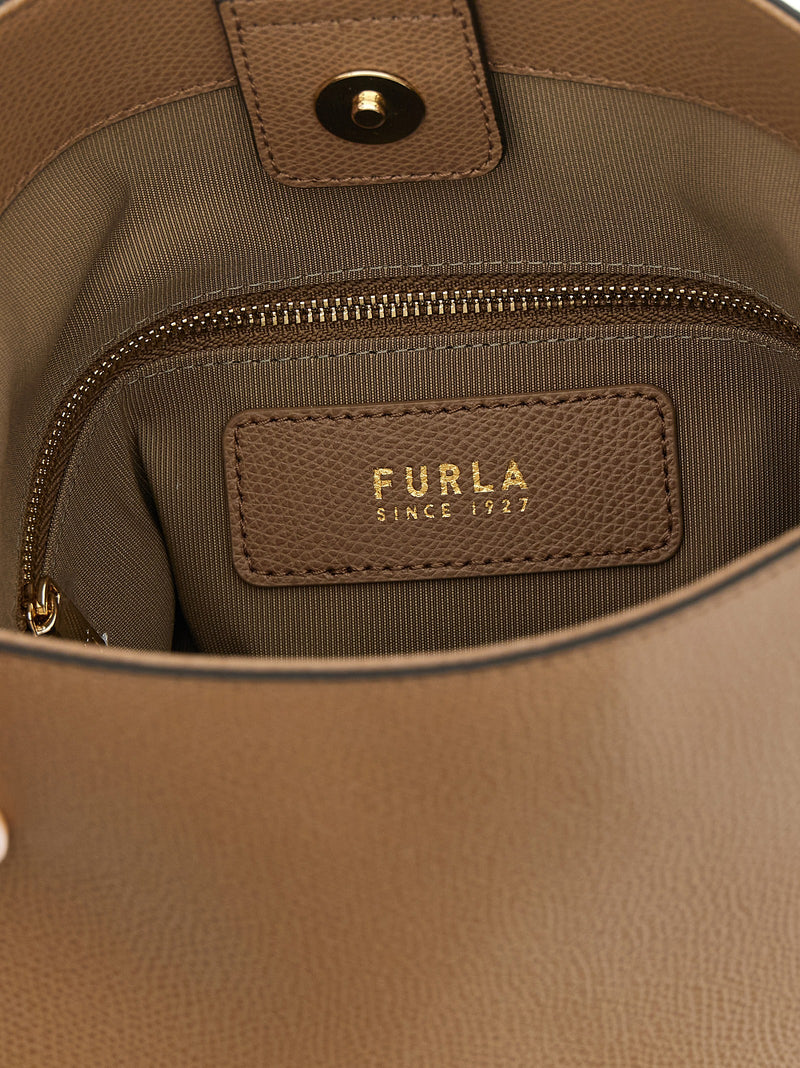 Furla Roxie Beige Calfskin Shoulder Bag