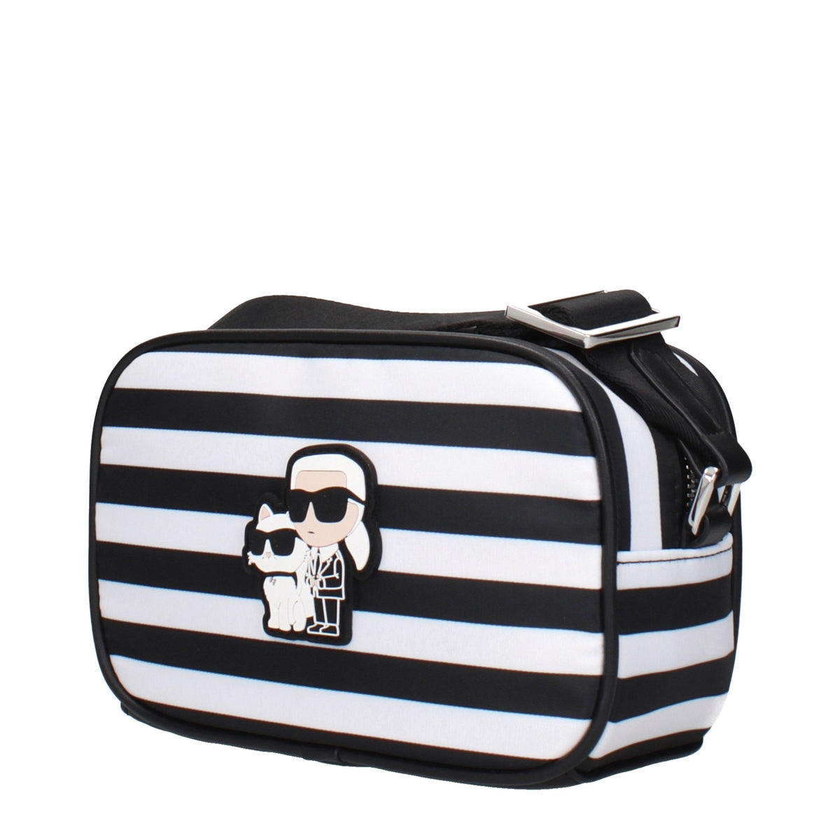 Karl Lagerfeld Black Fabric Crossbody Bag