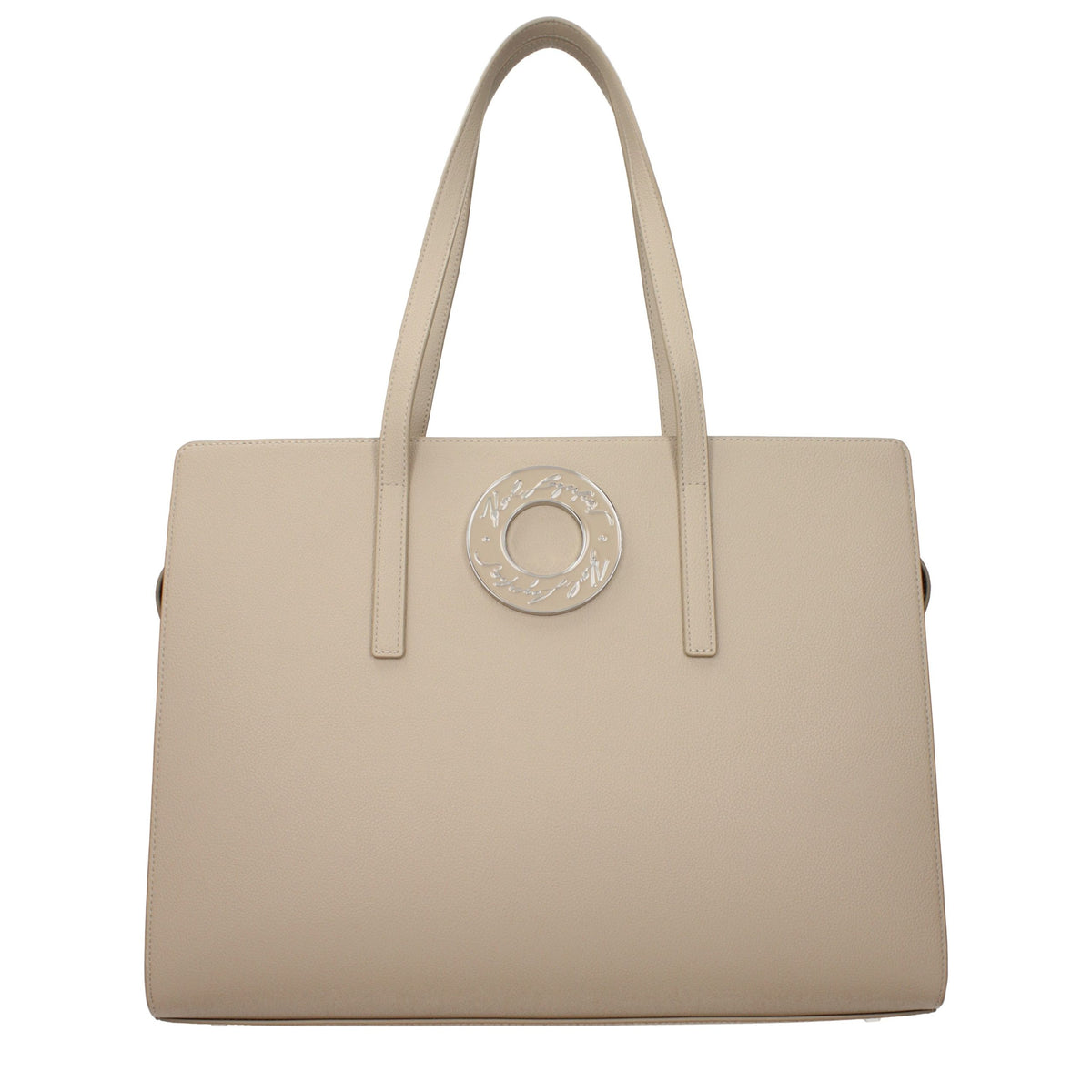 Karl Lagerfeld Beige Leather Shoulder Bag