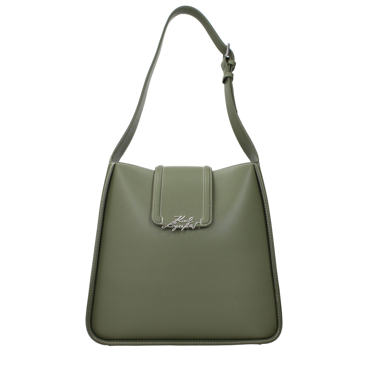 Karl Lagerfeld Green Leather Shoulder Bag