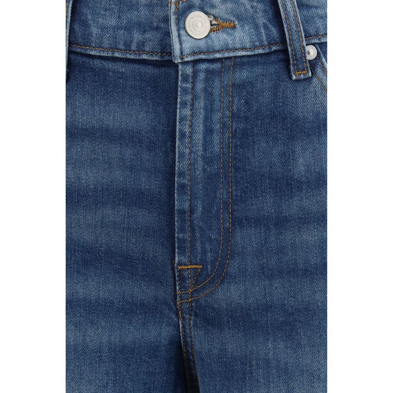 7FOR Lotta Blue Cotton Wide-Leg Jeans for Women