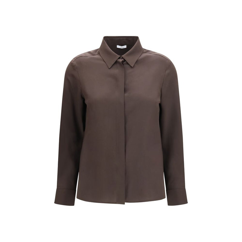 Lardini Brown Silk Dress Shirt for Women