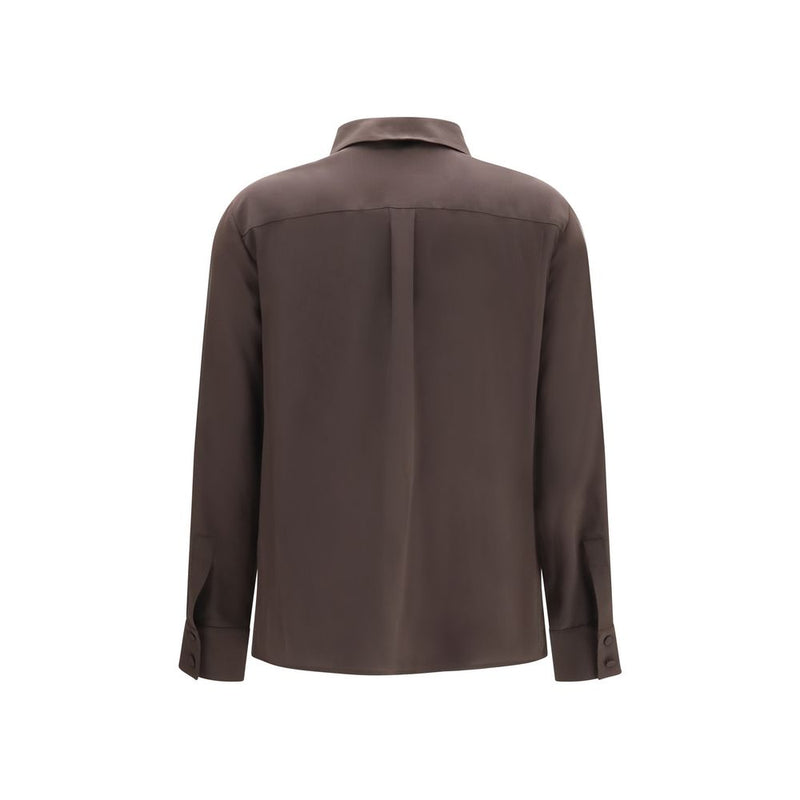 Lardini Brown Silk Dress Shirt for Women