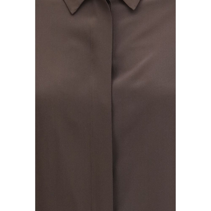 Lardini Brown Silk Dress Shirt for Women