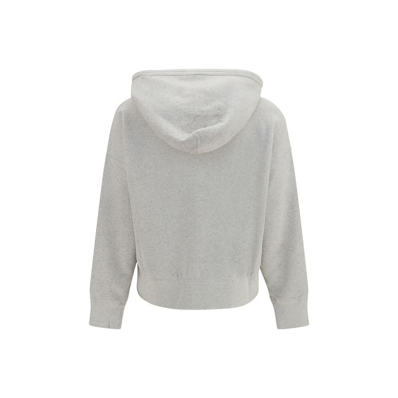 Prada Gray Cotton Sweatshirt with Jewel Brooch