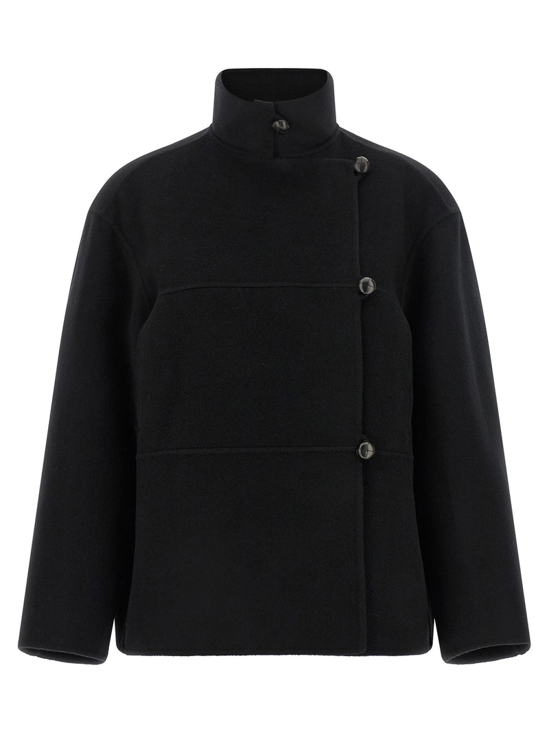Rohe Black Wool Coat - Luxurious Contemporary Tailoring