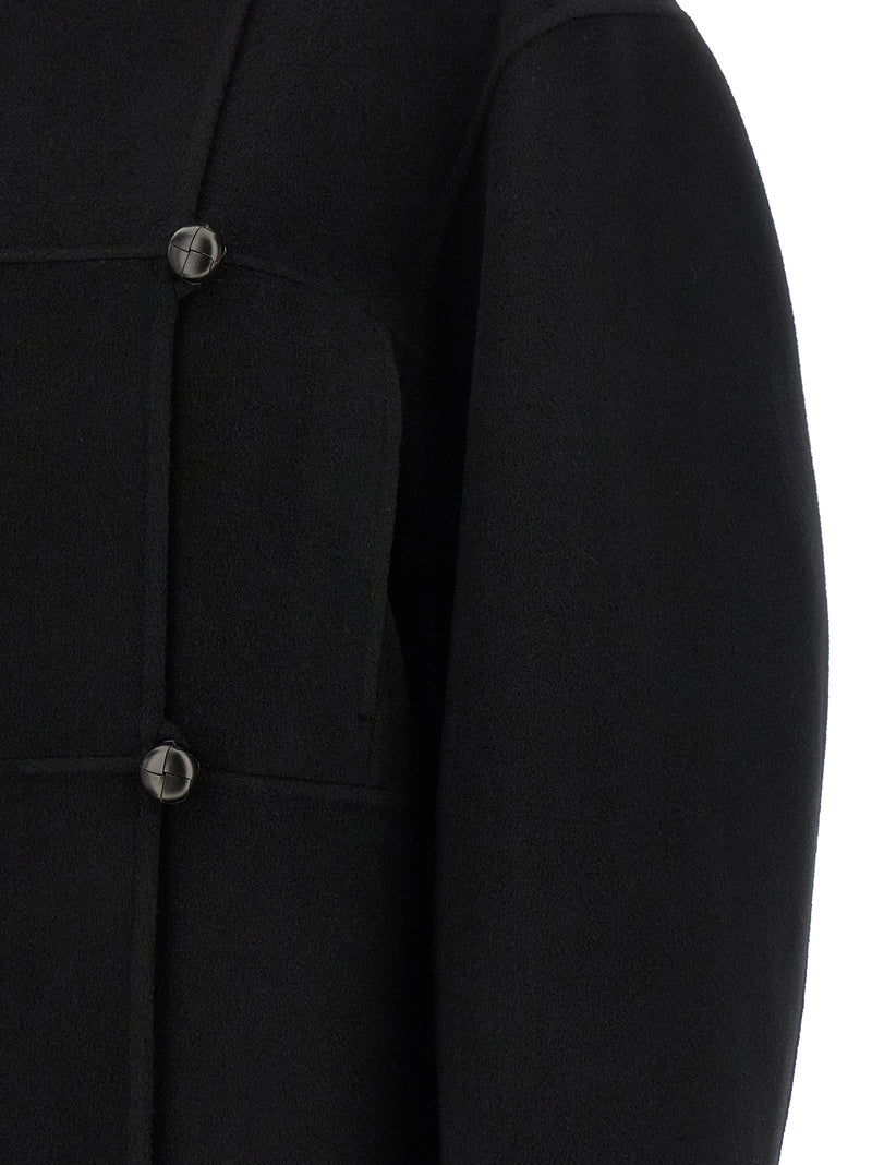 Rohe Black Wool Coat - Luxurious Contemporary Tailoring